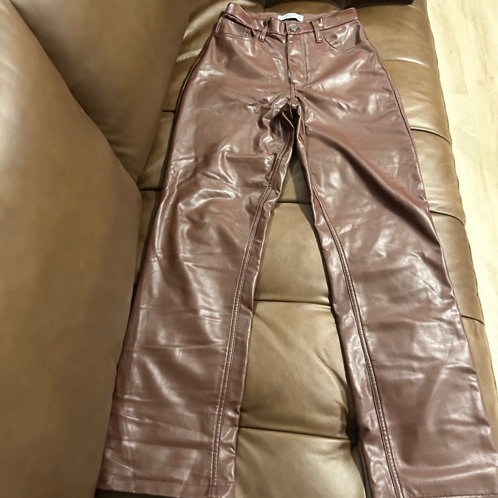 Abercrombie Faux Leather Curve Love Trousers